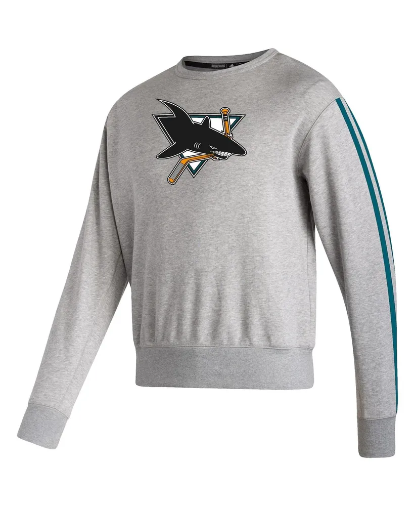 Men's adidas Heathered Gray San Jose Sharks Team Classics Vintage-Like Pullover Sweatshirt