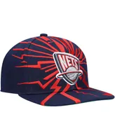Men's Mitchell & Ness Navy New Jersey Nets Hardwood Classics Earthquake Snapback Hat