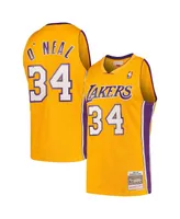 Men's Shaquille O'Neal Gold Los Angeles Lakers Hardwood Classics 1999-00 Swingman Jersey