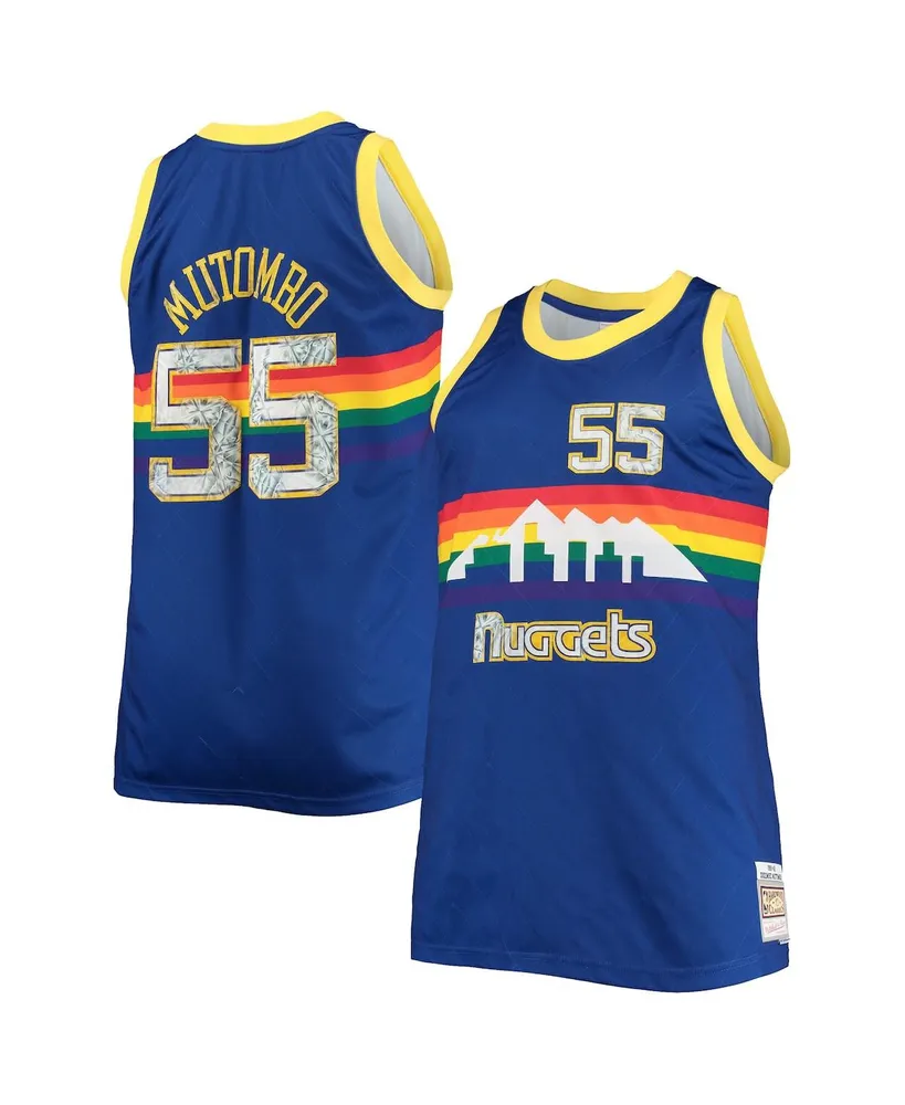 Men's Dikembe Mutombo Blue Denver Nuggets Big and Tall 1991-92 Nba 75th Anniversary Diamond Swingman Jersey