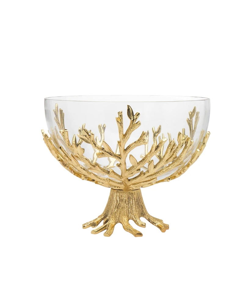 Godinger Branch Stand with Glass Bowl Set, 2 Piece - Gold