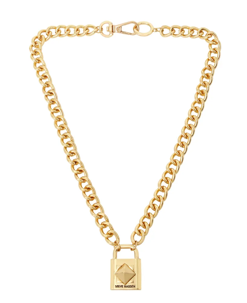 Steve Madden Padlock Pendant Necklace