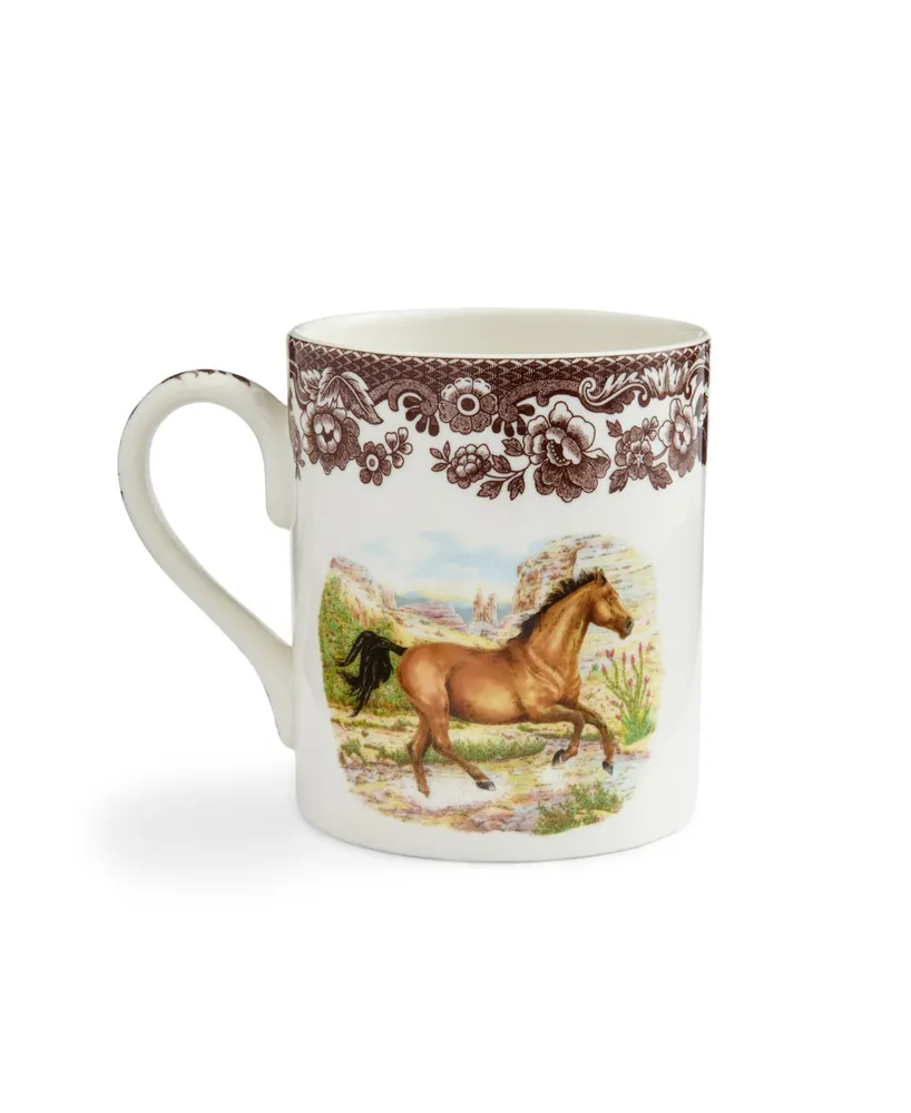 Spode American Quarter Horse Mug, Set of 4