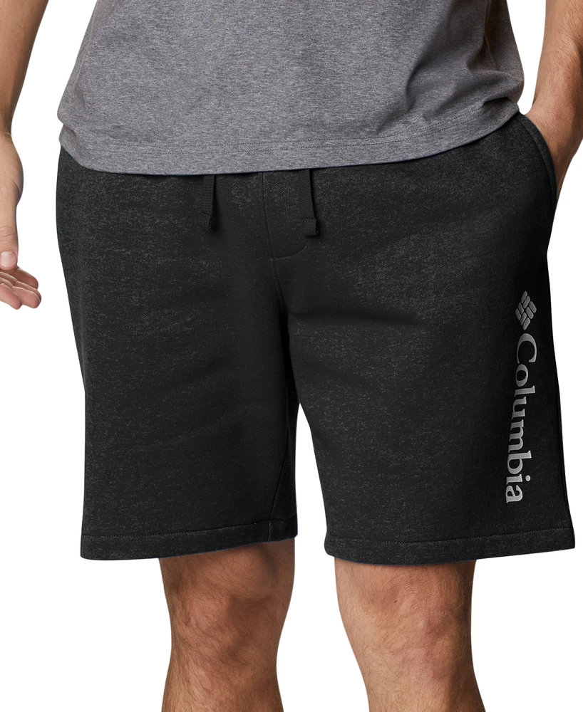 Columbia Men's Trek Relaxed-Fit Stretch Logo-Print Fleece Shorts