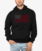 Men's Word Art Usa Flag Hooded Sweatshirt
