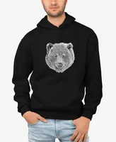 Men's Word Art Bear Face Hooded Sweatshirt