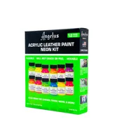 Angelus Neon Acrylic Leather Paint Kit, 1 Ounces, 12 Colors