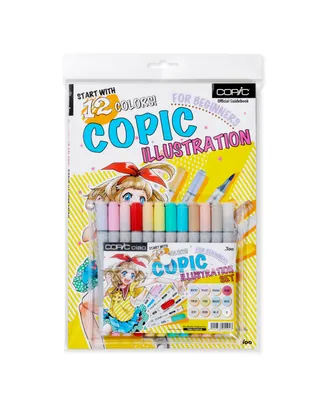 Copic Ciao Marker Illustration Bundle Set, 12-Colors