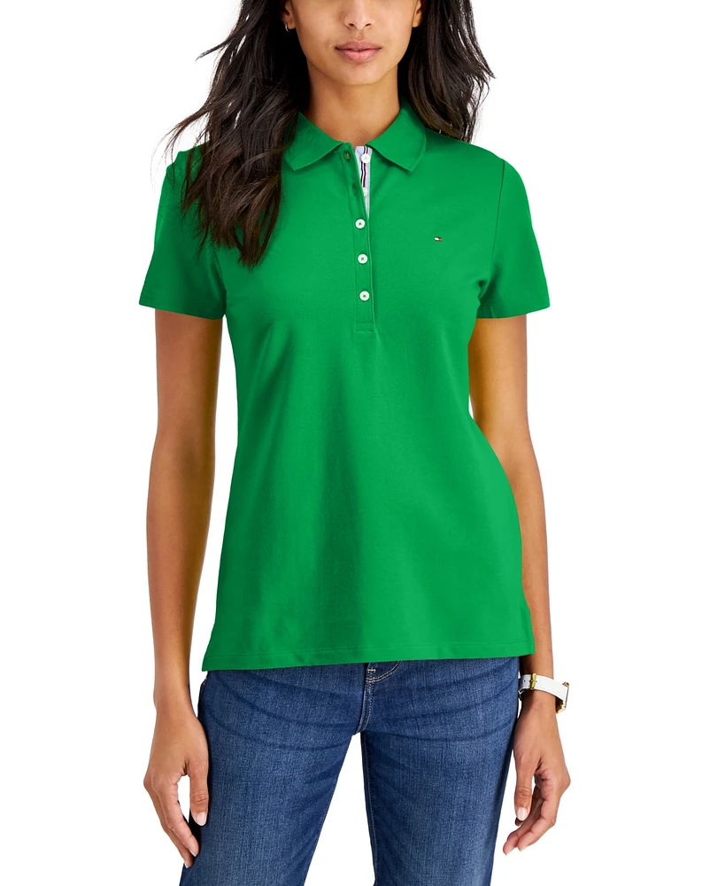 Tommy Hilfiger Women's Solid Short-Sleeve Polo Top