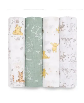 aden by aden + anais Baby Boys Winnie the Pooh Swaddle, Pack of 4