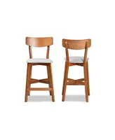 Cameron Modern and Contemporary Transitional Wood Counter Stool Set, 2 Piece