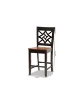 Nicolette Modern and Contemporary Wood Counter Stool Set, 2 Piece