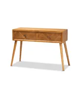 Mae Mid-Century Modern Wood 2-Drawer Console Table