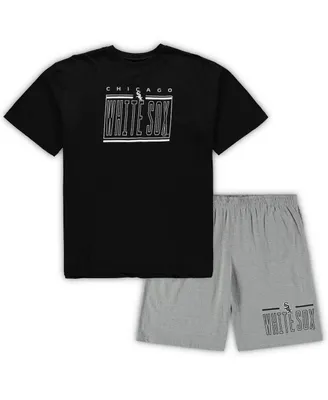 Men's Concepts Sport Black, Heathered Gray Chicago White Sox Big and Tall T-shirt Shorts Sleep Set