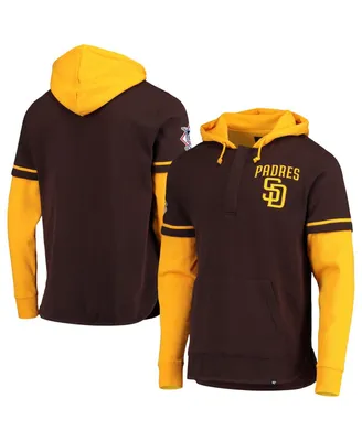 Men's '47 Brown, Gold San Diego Padres Shortstop Pullover Hoodie