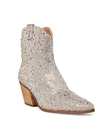 Betsey Johnson Women's Diva Rhinestone Western Cowboy Booties