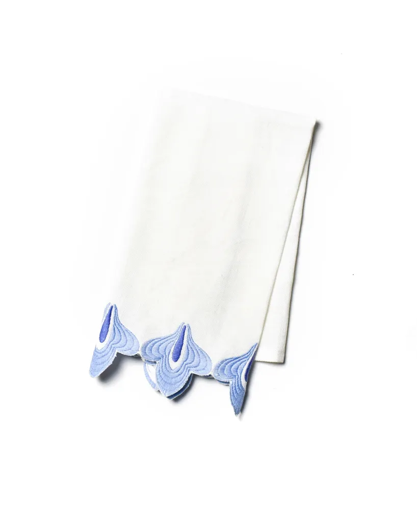 Coton Colors Iris Blue Sprout Trim Medium Hand Towel