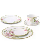 Noritake Poppy Place Setting, Set of 5 - White, Pink, Gold