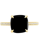 Effy Onyx & Diamond (1/20 ct. t.w.) Ring in 14k Gold