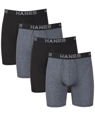 Hanes Men's Ultimate ComfortFlex Fit 4-Pk. Moisture-Wicking Long-Leg Boxer Briefs