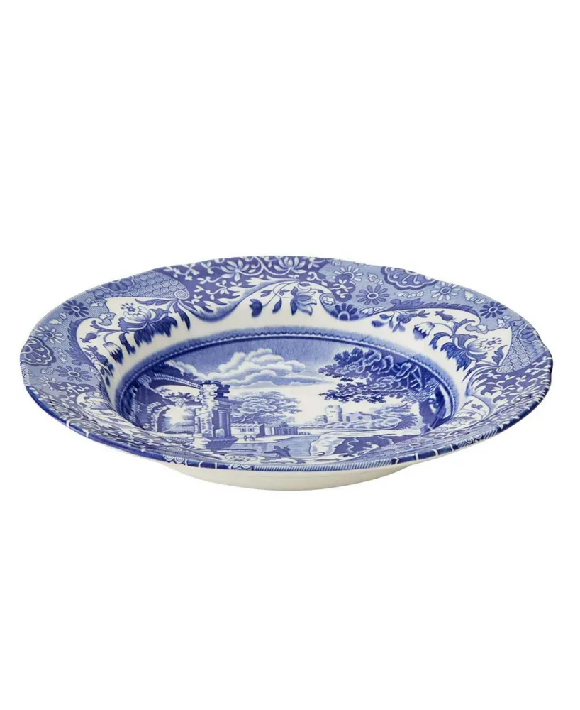 Spode Blue Italian Rim Soup Bowl Set/4