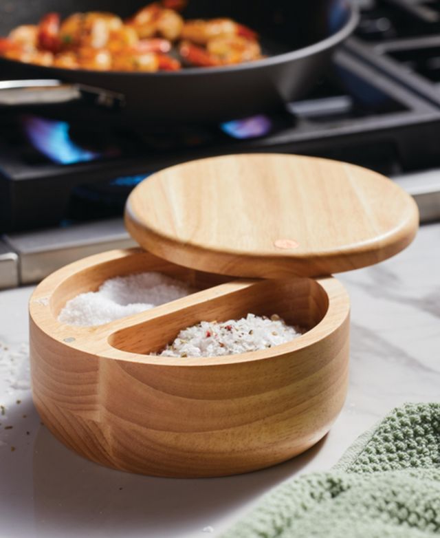 Ayesha Curry Pantryware Round Wooden Salt & Spice Box