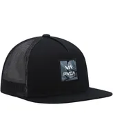 Big Boys Rvca Black Va Atw Trucker Print Snapback Hat