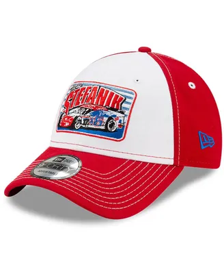 Men's New Era White, Red Mike Stefanik Nascar Hall of Fame Class of 2021 Inductee 9FORTY Adjustable Hat