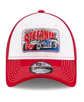 Men's New Era White, Red Mike Stefanik Nascar Hall of Fame Class of 2021 Inductee 9FORTY Adjustable Hat