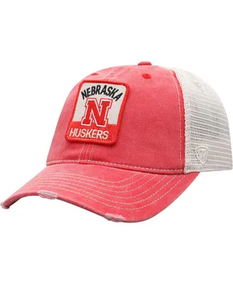 Men's Top of the World Scarlet, Natural Nebraska Huskers Ol' Faithful Trucker Snapback Hat