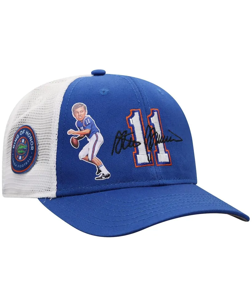 Men's Top of The World Steve Spurrier Royal, White Florida Gators Ring of Honor Trucker Snapback Hat