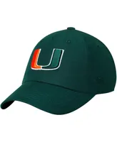 Men's Top of the World Green Miami Hurricanes Primary Logo Staple Adjustable Hat