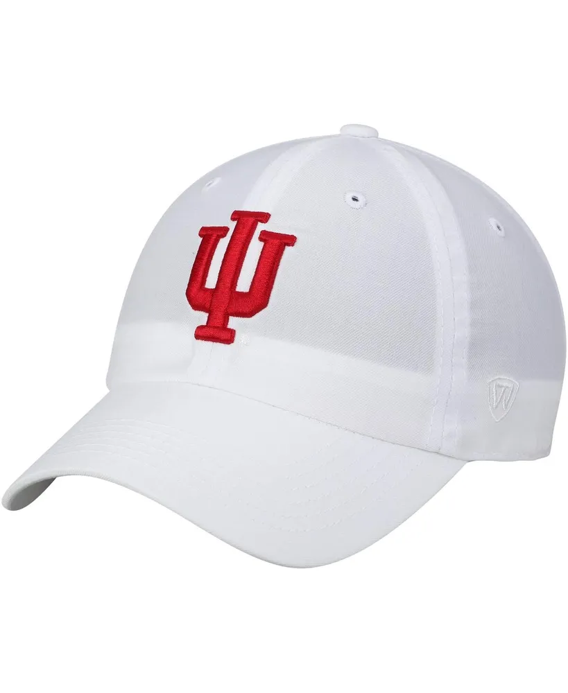 Men's Top of the World White Indiana Hoosiers Primary Logo Staple Adjustable Hat