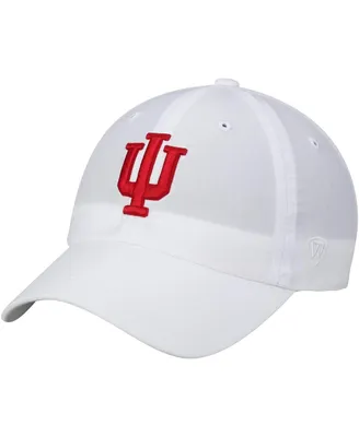 Men's Top of the World White Indiana Hoosiers Primary Logo Staple Adjustable Hat