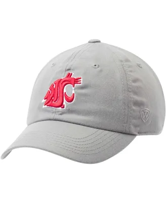 Men's Top of the World Gray Washington State Cougars Primary Logo Staple Adjustable Hat