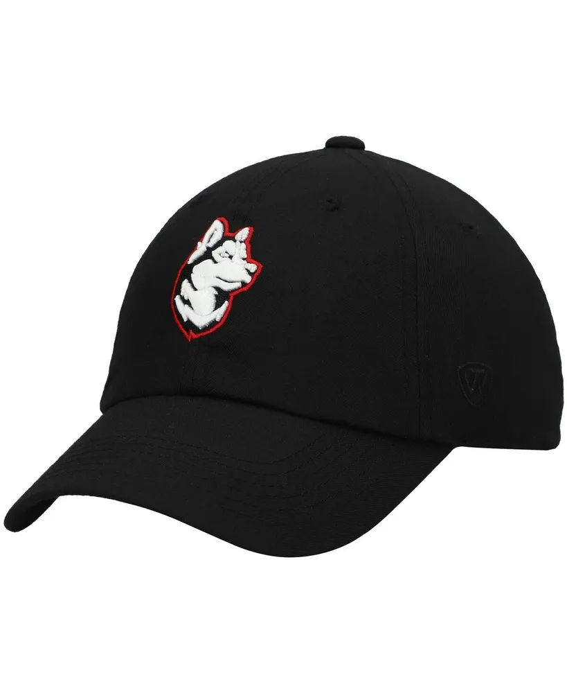 Men's Top of the World Black Northeastern Huskies Primary Logo Staple Adjustable Hat