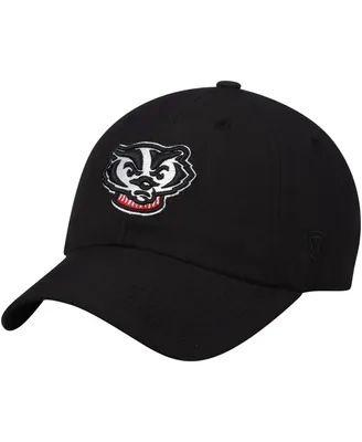 Men's Top of the World Black Wisconsin Badgers Bucky Staple Adjustable Hat