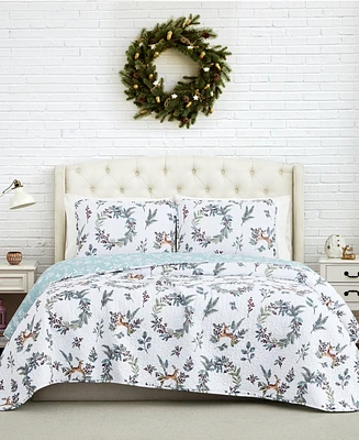 Southshore Fine Linens Happy Holidays Oversized Reversible 3-Pc. Quilt Set, Twin/Twin Xl