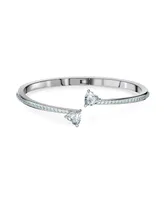 Swarovski Attract Soul Heart Rhodium Plated Bangle - Silver