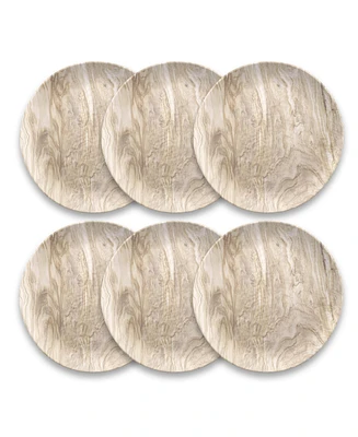 TarHong Melamine Faux Real Desert Wood Dinner Plates, Set of 6