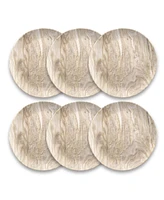 TarHong Melamine Faux Real Desert Wood Dinner Plates, Set of 6