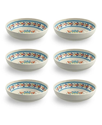 TarHong 8" LaCena Medallion 6-Piece Low Bowl Set, 43.3 oz