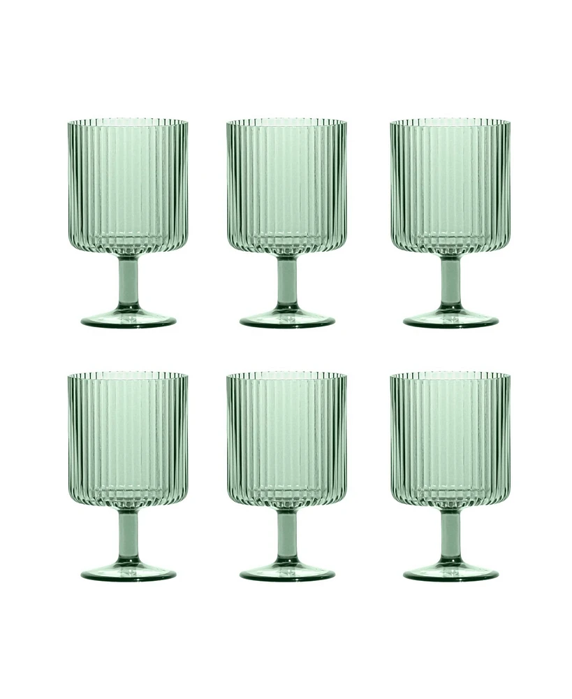 TarHong Mesa Stacking Goblet Premium Acrylic Glasses, Set of 6