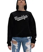 Women's Crewneck Word Art Brooklyn Neighborhoods Sweatshirt Top