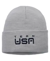 Men's Nike Heather Gray Team Usa Cuffed Knit Hat