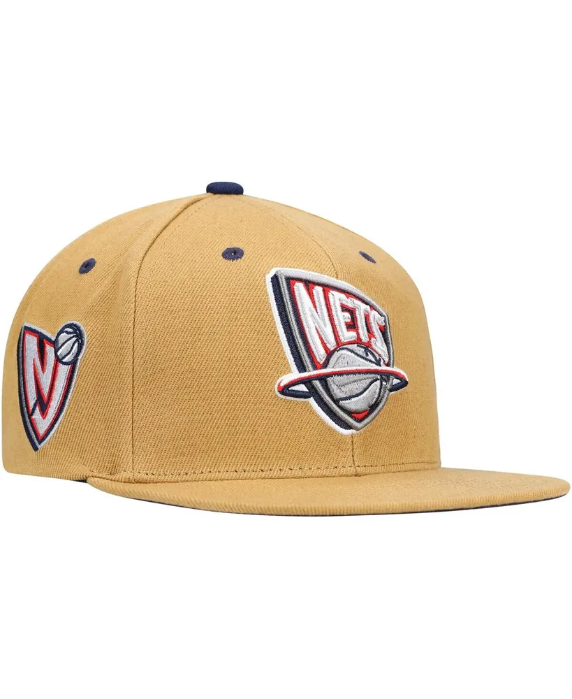 Men's Mitchell & Ness Tan New Jersey Nets Hardwood Classics Wheat Snapback Hat