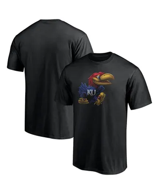 Men's Fanatics Black Kansas Jayhawks Team Midnight Mascot T-shirt