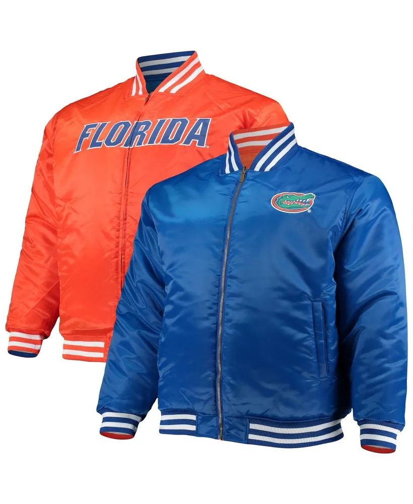 Men's Royal, Orange Florida Gators Big and Tall Reversible Satin Full-Zip Jacket