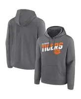 Men's Fanatics Heathered Charcoal Clemson Tigers Quick Slant Pullover Hoodie