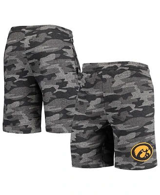 Men's Concepts Sport Charcoal, Gray Iowa Hawkeyes Camo Backup Terry Jam Lounge Shorts